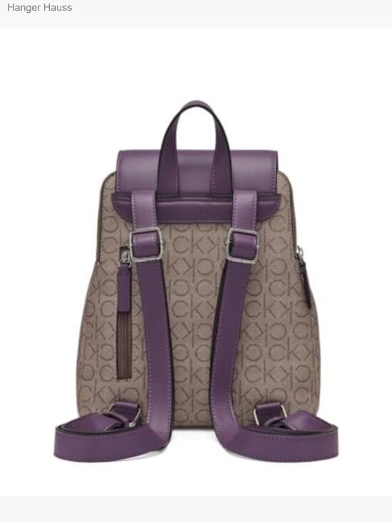 Monogram Flap Backpack with Anti-Theft Pocket, Adjustable Straps main image 3